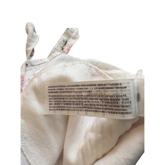 Abercrombie & Fitch Floral Romper XS Pink Rose Print Side Tie Adjustable Straps - Picture 12 of 12